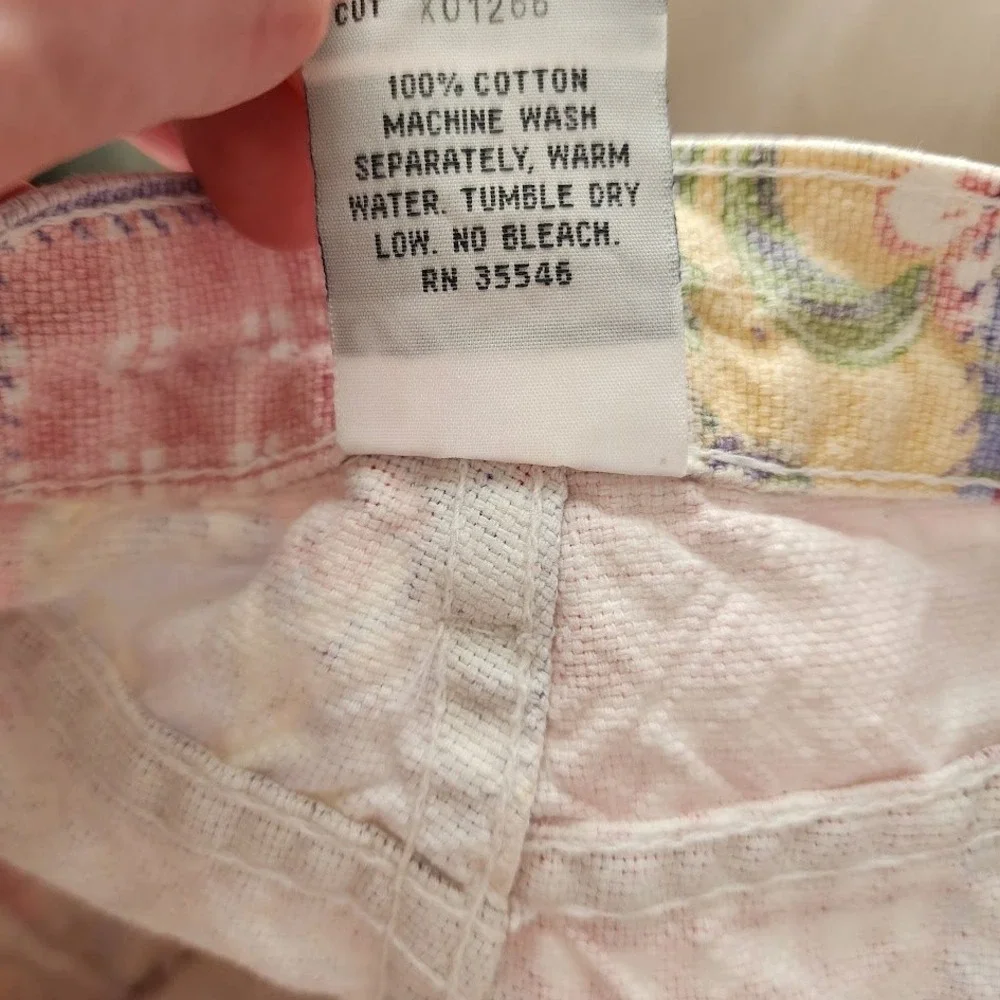 MERONA VINTAGE Patchwork Floral Plaid Shorts Cottagecore‎ Girls 8 Made In USA